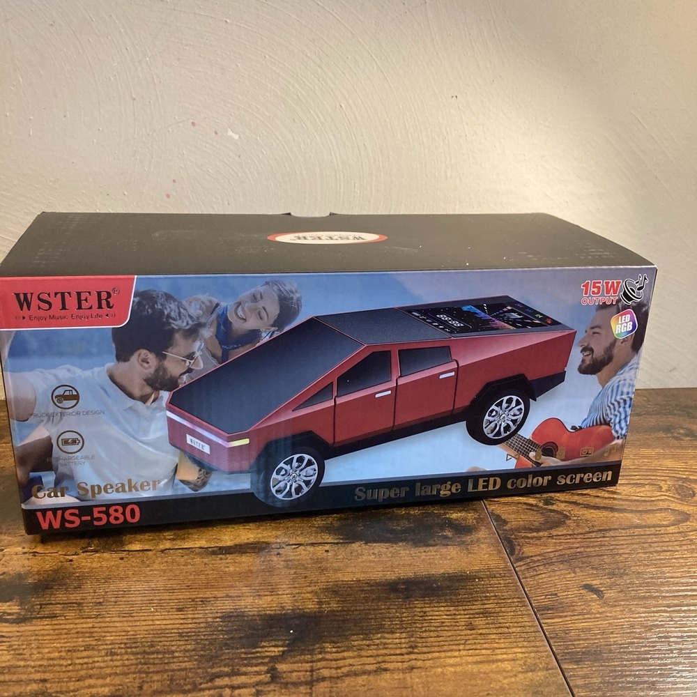 Truck WS-580 Portable Bluetooth Cyber Speaker with LED Light USB AUX FM